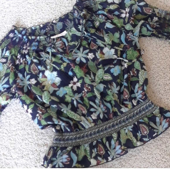 TORY BURCH FLORALPEASANT BLOUSE - Picture 2 of 3